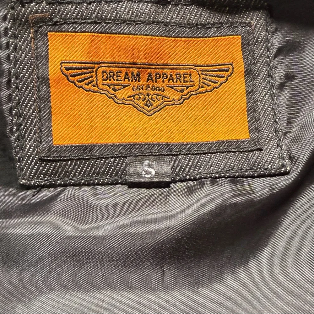NWT Black Gray Denim Front Snap‎ Vest